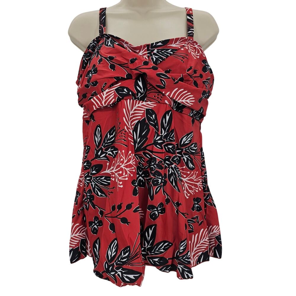 Zando Womans size 3XL 2 Piece Crossover Tankini Boyshorts Swimsuit Floral NWOT
